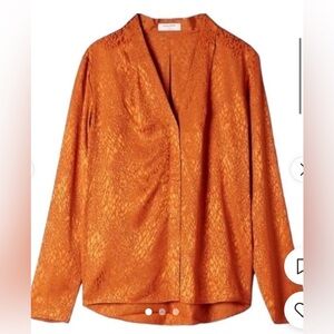 Babaton Textured Orange Blouse (size xxs)